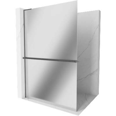Mexen Kioto+ L душ стена с рафт Walk-in 80 x 200 см, огледало, четкано сиво - 800-080-123-66-50 (800-080-123-66-50)
