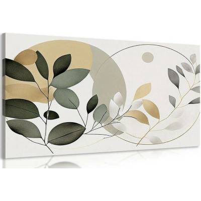 Obraz boho lístky v kruzích - 90x60