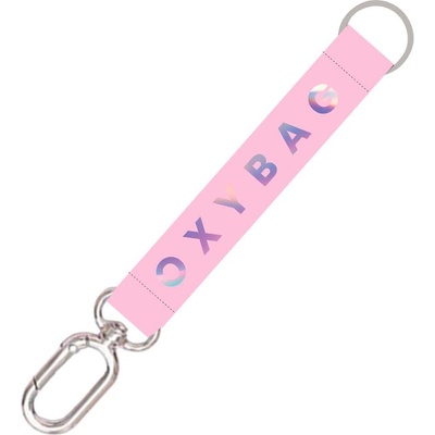Šňůrka na krk Krátká s karabinkou Holographic Pink
