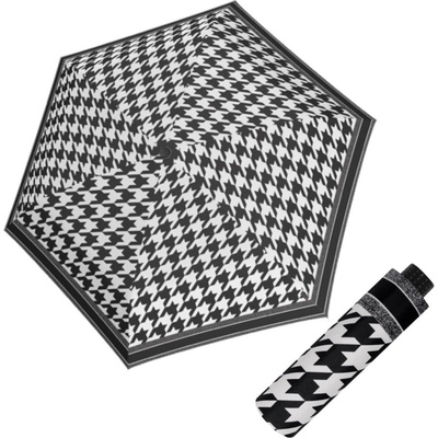 Doppler Fiber Havanna Black a White dámský mechanický skládací deštník 01