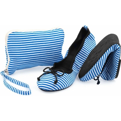 CatMotion skladacie balerínky do kabelky Navy Stripe