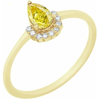 Eppi Zásnubný prsteň s certifikovaným fancy yellow lab grown diamantom Dorean RE45366