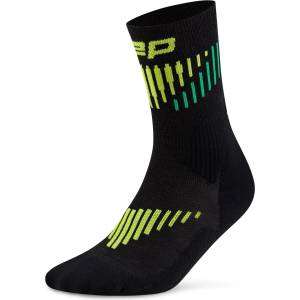 CEP Мъжки компресионни чорапи CEP Core Run Merino Mid Cut 3.0 Compression socks - Black / Lime - размер III (207-0558-0111)
