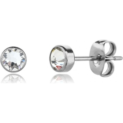 Jan Kos jewellery Titanové náušnice s bílým zirkonem TAN-426