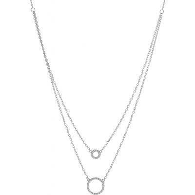 Again Jewelry Dvojitý stříbrný náhrdelník s kroužky AJNA0030