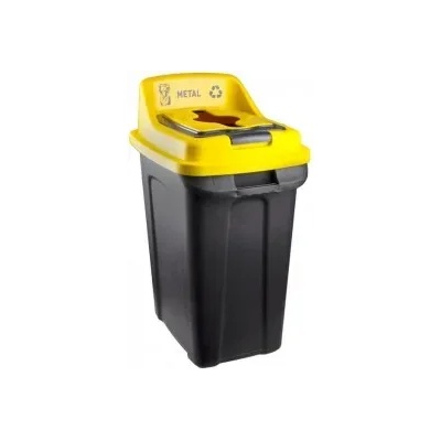 PLANET - Пластмасов кош за разделно сметосъбиране 50л жълт / черен (UP 282) (0133421)