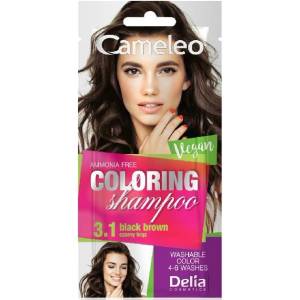 Delia Cosmetics Cameleo Оцветяващ шампоан саше, 3.1 Black Brown, 40 ml - ozone