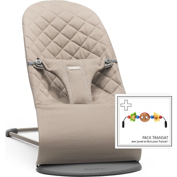 BABYBJORN Lehátko BabyBjörn Bouncer Bliss Sand Grey Woven + hračka očička Googly Eyes