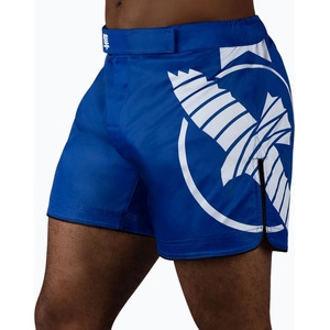 Hayabusa Мъжки тренировъчни шорти Hayabusa Icon Mid-Thigh MMA синьо/бяло