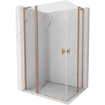 Mexen Mist L Duo люлееща се душ кабина 120 x 95 см, прозрачна, матирана мед - 8A4L-120-095-65-00 (8A4L-120-095-65-00)