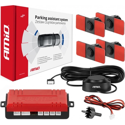 AMiO Sada parkovací asistent Bzučák 4 senzory černá vnitřní 16,5mm