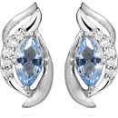 Silver Cat stříbrné náušnice s modrým syntetickým spinelem SC460