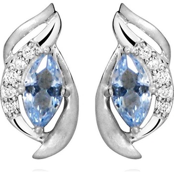 Silver Cat stříbrné náušnice s modrým syntetickým spinelem SC460