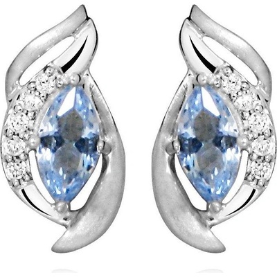 Silver Cat stříbrné náušnice s modrým syntetickým spinelem SC460