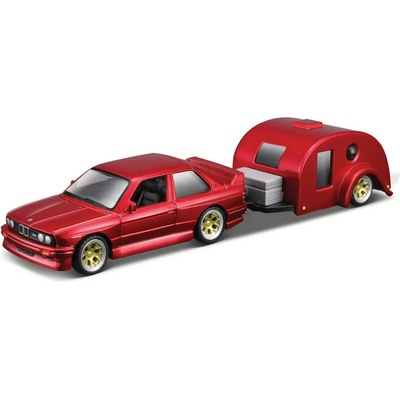 Maisto Design Tow+Go 1988 BMW3 & Traveler Trailer 1:64