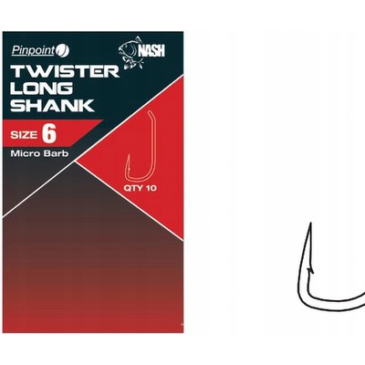 Kevin Nash Twister Long Shank Barbless vel.8 10 ks