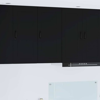 vidaXL Горен кухненски шкаф Черно 40 x 31 x 80 см Инженерно дърво (885376)