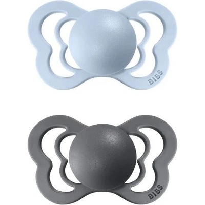 Bibs Couture ortodontický dudlík přírodní kaučuk 2ks iron baby blue