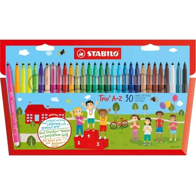 STABILO Комплект флумастери, Stabilo, Trio AZ ST378/1-30-01, 30 цвята (ST378/1-30-01)