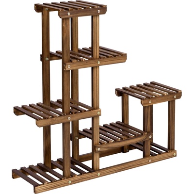 TZB Dřevěný stojan na rostliny Manino hnědý – Zboží Dáma