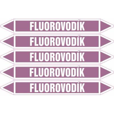 Grafiko | fluorovodík - dle ČSN 13 0072 - Materiál fólie s ochrannou laminací, Rozměr aršík 5ks šipka 350x52mm