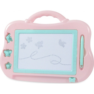 FunPlay B30188 Detská tabuľka na kreslenie s príslušenstvom 30x23cm ružová