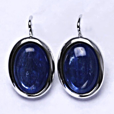 Čištín Stříbrné náušnice, přírodní kámen kyanit - NK 1454