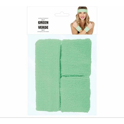 Retro sada potítek s čelenkou neon zelené 80.léta disco GUIRCA