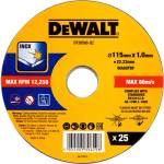 DEWALT - Комплект режещи дискове за неръждаема стомана 115x22, 23 мм, 25 бр. DT20593 (DT20593)