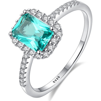 Meucci Stříbrný prsten se zeleným zirkonem SYR065