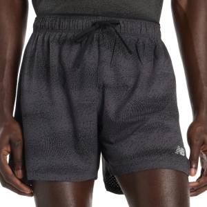 New Balance Мъжки шорти за бягане New Balance RC Printed Short 5'' Running shorts - Black / Grey (012-3837-0311)