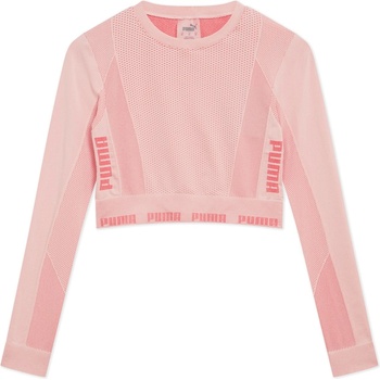 Image 1 of PUMA Къса блуза Puma Women's Evoknit Seamless Long-Sleeve Crop Top - Bridal. Rose
