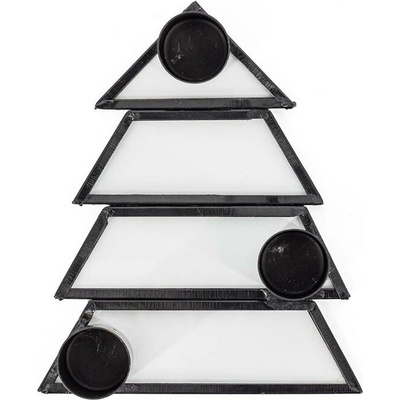 Stojan na sviečku - stromček - 3x13x11x2, 5cm - čierny 79528