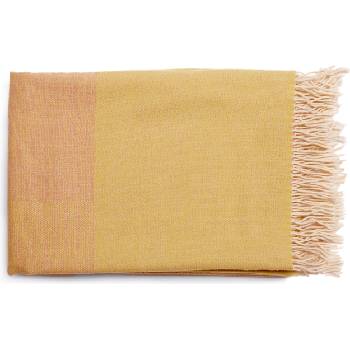 tre Карирано одеяло Blend Throw жълто-бяло (BT150YW)