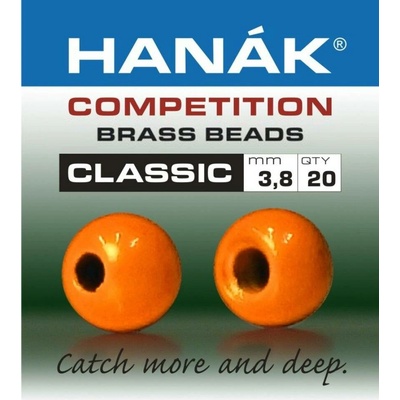 Hanák Competition Mosazná hlavička CLASSIC fluo oranžová 3,8mm 20ks