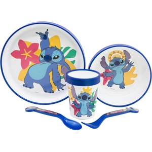 Stor Комплект за хранене с неплъзгаща основа Stor - Stitch, 5 части (75085)