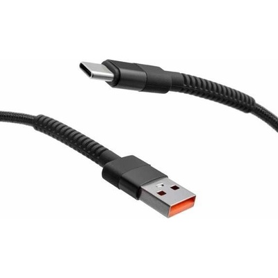 Mobilnet KAB-0235-USB-TYPEC textilný USB/USB-C, 2m, černý