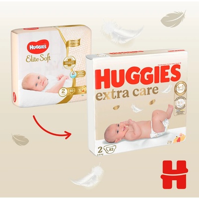 HUGGIES Extra Care 2 3-6 kg 2x 162 ks