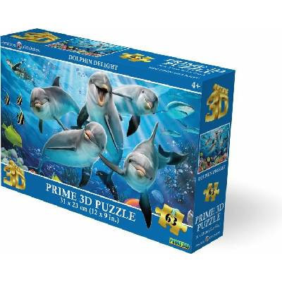 PRIME 3D Puzzle Delfíní radost 63 ks