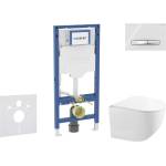Geberit Duofix - Комплект за стенен монтаж, Gaia compact тоалетна и softclose седалка, бутон Sigma50, хром/алпийско бяло SANI11CA3148B (SANI11CA3148B)