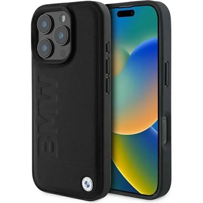 BMW Кожен калъф BMW Hot Stamp за iPhone 16 Pro - черен (3666339349721)