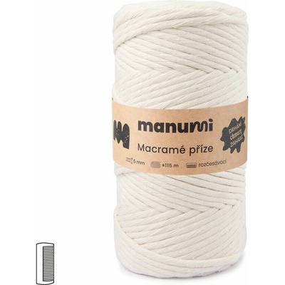Manumi Macramé priadza stáčaná 5mm natural 125m - 1 ks