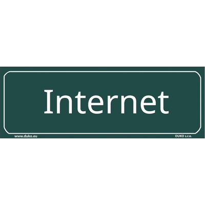 DUKO INTERNET tabulka zelená Formát: 200 x 70 mm, Materiál: plast 0,5 mm, samolepící vinylová fólie