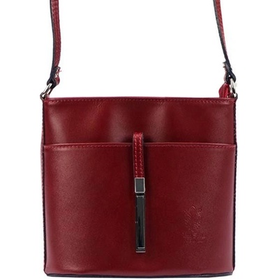 Malá kožená višňová crossbody kabelka no. 52