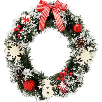 Aga Vianočný veniec 40 cm Bielo-červený