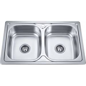 Inter Ceramic Кухненска мивка ick 8050 s - неръждаема алпака с две корита (ick 8050 s) Мивка за вграждане