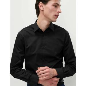 Marks & Spencer Черна риза с тесен силует, лесна за гладене Marks & Spencer Marks & Spencer | Cheren | МЪЖЕ | 15.5