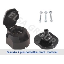 Zásuvka 7+1pin (DIN) IPx4 s odpojením mlh. světla + podložka