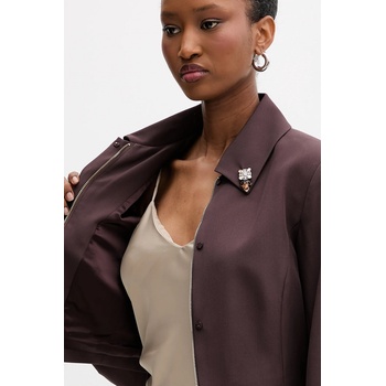 Silvian Heach Сако Silvian Heach EDUCAS в кафяво с едно копче с изчистен дизайн GPA25035GC (GPA25035GC)