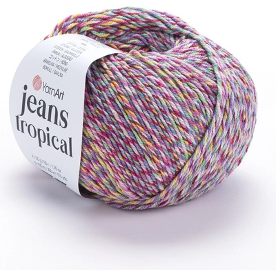 Yarn Art příze Jeans Tropical 621 fialová, zelená, modrá, oranžová